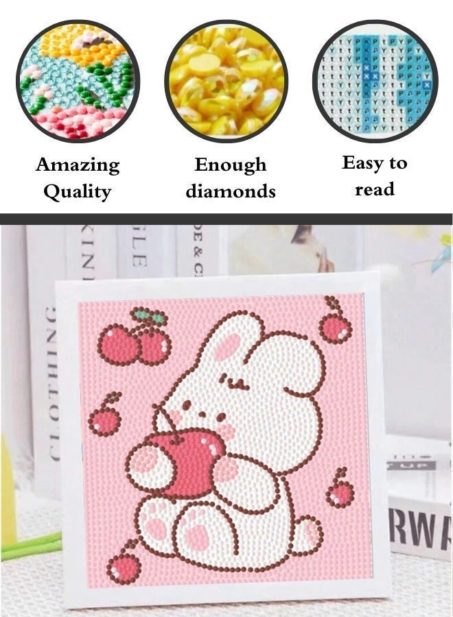 Aurevip Diamond Painting Game, DIY Beaded Picture Puzzle Game, 5D Diamond Painting Kits for Kids 17*17cm - Image 3
